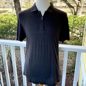James Perse Black 1/4 Zip Polo Shirt. Size 3/ Medium.